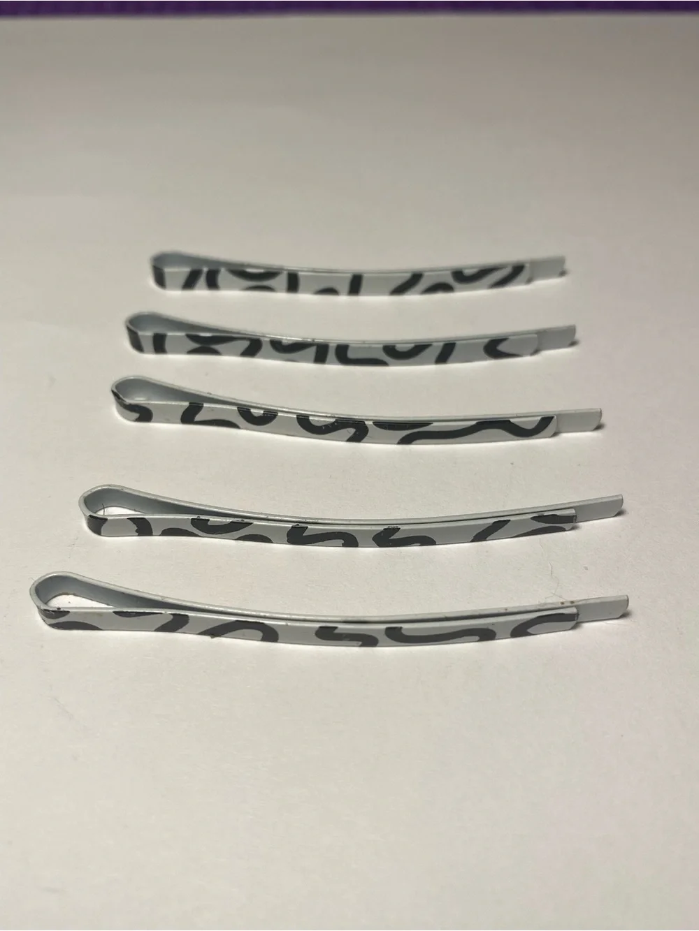 Neutral Black & White Patterned Bobby Pins - Pack of 5